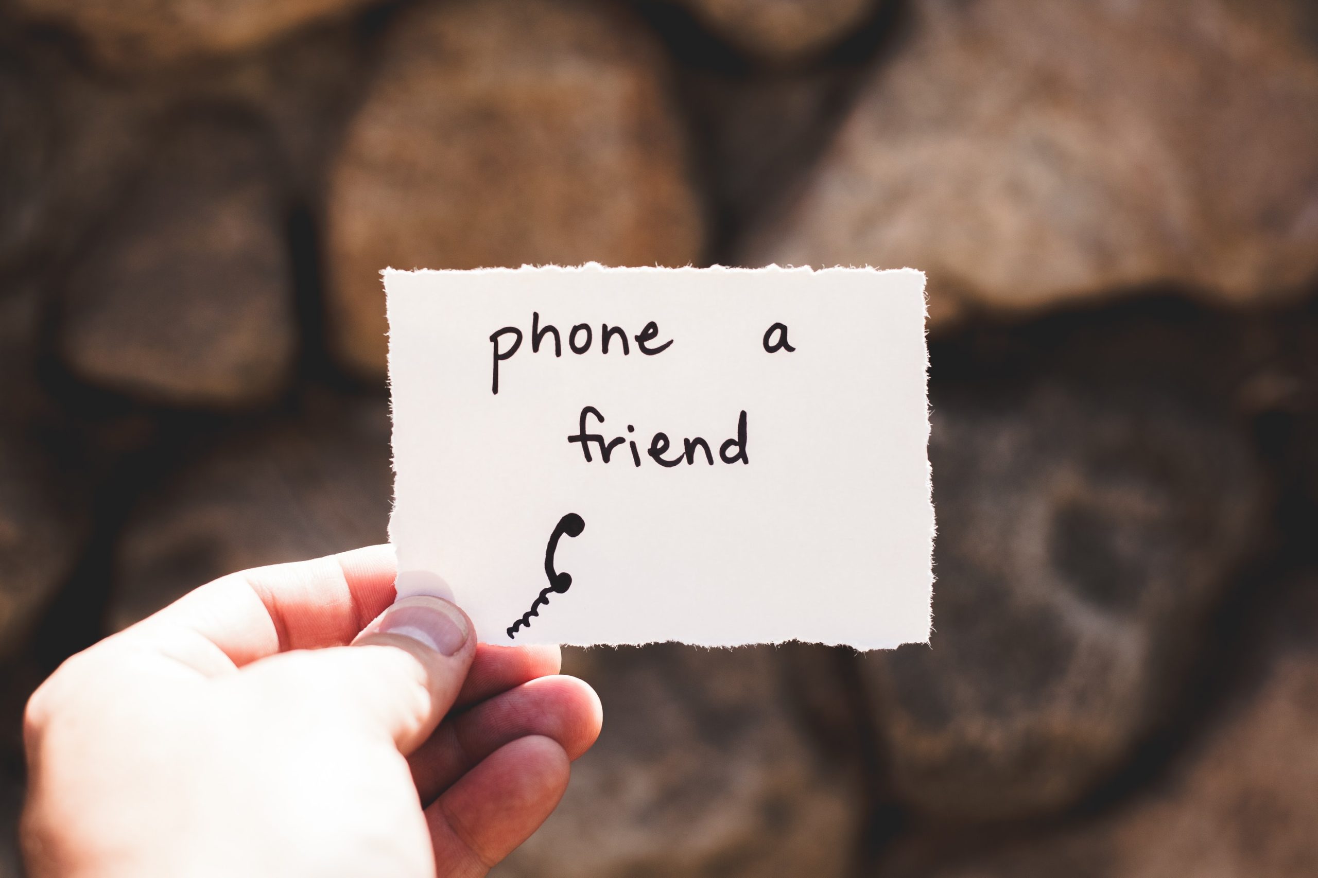 Piece of paper that says phone a friend
